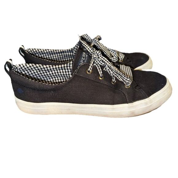 Women's Crest Vibe Gingham Black Sperry Top-Sider Memory Foam Sneaker Size 8.5 - Picture 3 of 11